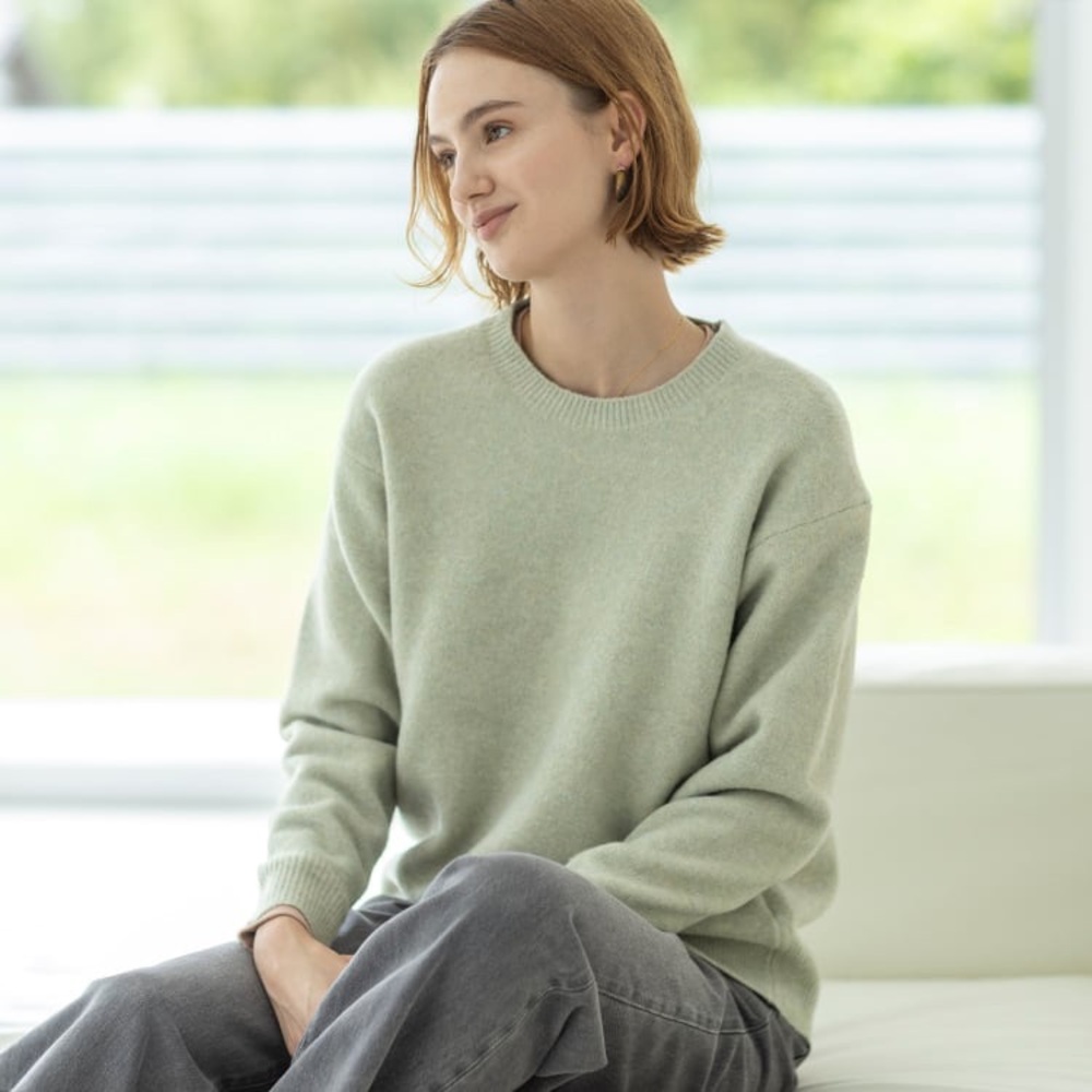 NWOT Uniqlo Souffle Yarn Sweater sage - Picture 5 of 6